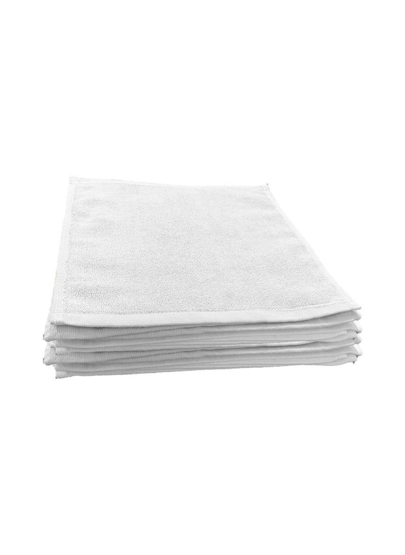 8-Pieces Towel Set - 100% Cotton 600 GSM, 2xBath Towel(70x140cm), 2xHand Towel(45x75cm), 4xFace Towel(30x30cm), Highly Absorbent Super Durable, Color-White