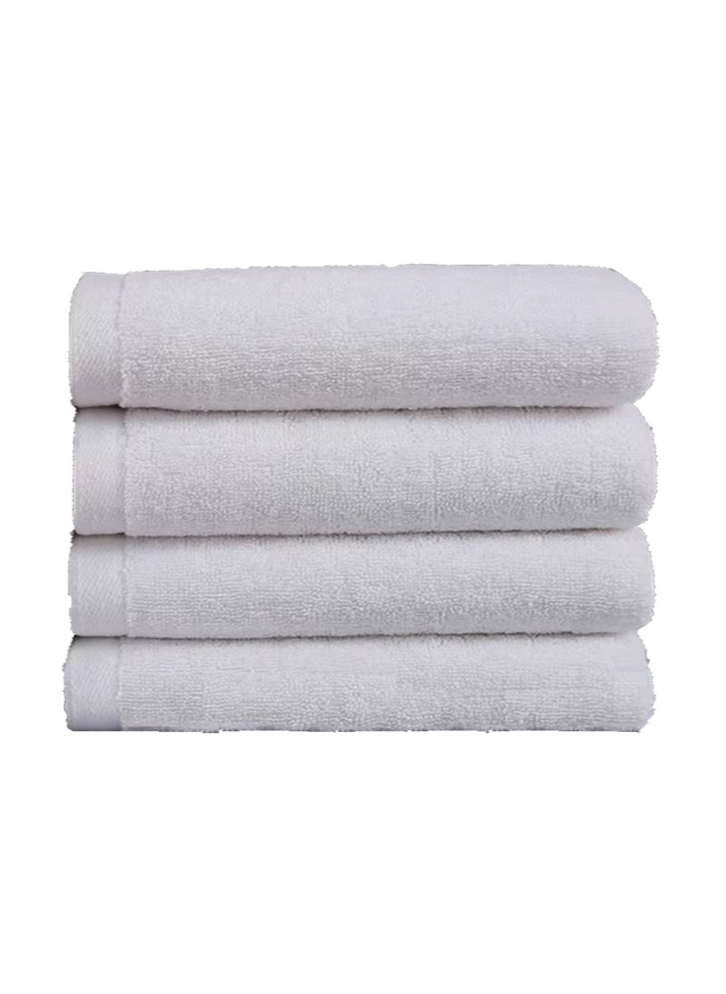 8-Pieces Towel Set - 100% Cotton 600 GSM, 2xBath Towel(70x140cm), 2xHand Towel(45x75cm), 4xFace Towel(30x30cm), Highly Absorbent Super Durable, Color-White