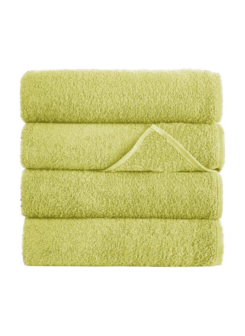 6-Pieces Towel Set - 100% Cotton 600 GSM, 1xBath Towel(70x140cm), 1xHand Towel(45x75cm), 4xFace Towel(30x30cm), Highly Absorbent Super Durable, Color-Cream