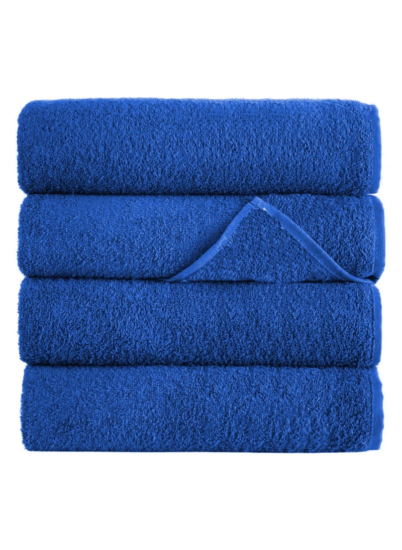 8-Pieces Towel Set - 100% Cotton 600 GSM, 2xBath Towel(70x140cm), 2xHand Towel(45x75cm), 4xFace Towel(30x30cm), Highly Absorbent Super Durable, Color-Blue