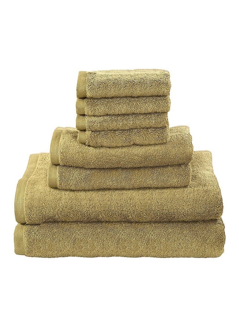 8-Pieces Towel Set - 100% Cotton 600 GSM, 2xBath Towel(70x140cm), 2xHand Towel(45x75cm), 4xFace Towel(30x30cm), Highly Absorbent Super Durable, Color-Beige