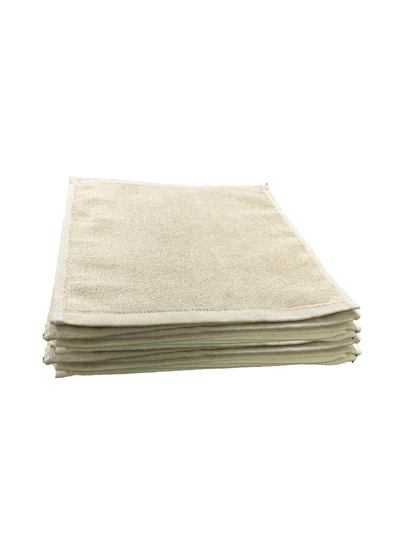 8-Pieces Towel Set - 100% Cotton 600 GSM, 2xBath Towel(70x140cm), 2xHand Towel(45x75cm), 4xFace Towel(30x30cm), Highly Absorbent Super Durable, Color-Beige