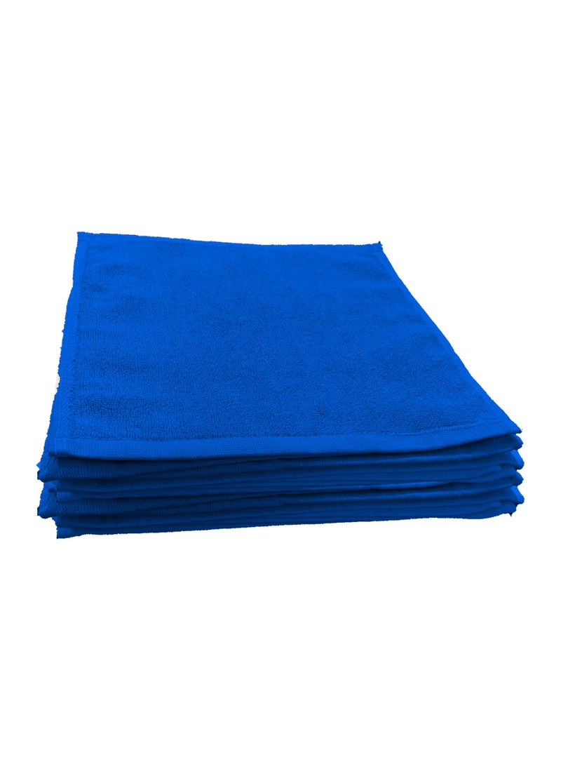 6-Pieces Towel Set - 100% Cotton 600 GSM, 1xBath Towel(70x140cm), 1xHand Towel(45x75cm), 4xFace Towel(30x30cm), Highly Absorbent Super Durable, Color-Blue