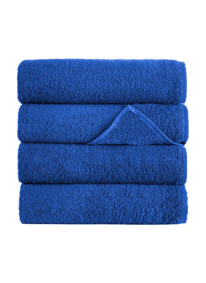 6-Pieces Towel Set - 100% Cotton 600 GSM, 1xBath Towel(70x140cm), 1xHand Towel(45x75cm), 4xFace Towel(30x30cm), Highly Absorbent Super Durable, Color-Blue