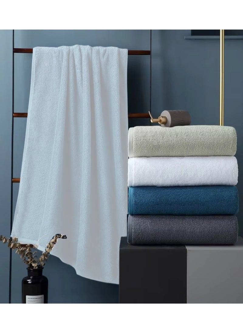 6-Pieces Towel Set - 100% Cotton 600 GSM, 1xBath Towel(70x140cm), 1xHand Towel(45x75cm), 4xFace Towel(30x30cm), Highly Absorbent Super Durable, Color-White