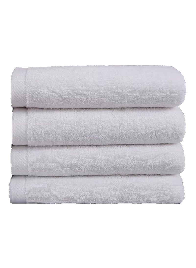 6-Pieces Towel Set - 100% Cotton 600 GSM, 1xBath Towel(70x140cm), 1xHand Towel(45x75cm), 4xFace Towel(30x30cm), Highly Absorbent Super Durable, Color-White