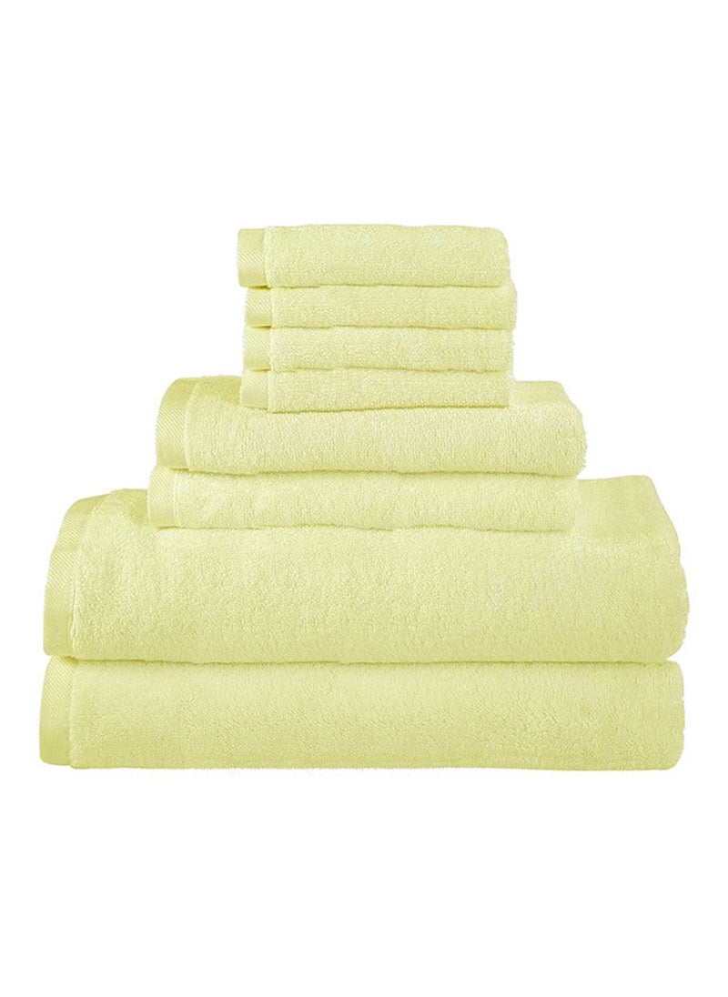 8-Pieces Towel Set - 100% Cotton 600 GSM, 2xBath Towel(70x140cm), 2xHand Towel(45x75cm), 4xFace Towel(30x30cm), Highly Absorbent Super Durable, Color-Cream