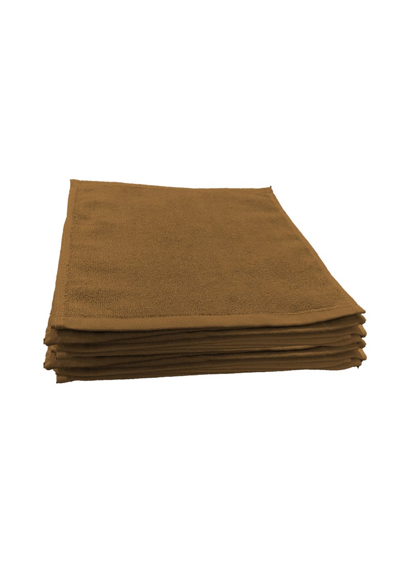 8-Pieces Towel Set - 100% Cotton 600 GSM, 2xBath Towel(70x140cm), 2xHand Towel(45x75cm), 4xFace Towel(30x30cm), Highly Absorbent Super Durable, Color-Brown