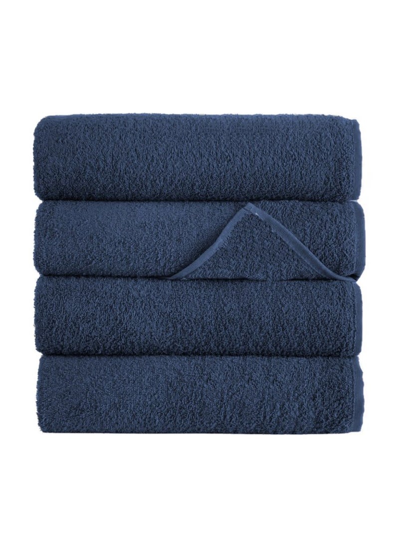 8-Pieces Towel Set - 100% Cotton 600 GSM, 2xBath Towel(70x140cm), 2xHand Towel(45x75cm), 4xFace Towel(30x30cm), Highly Absorbent Super Durable, Color-Dark Blue