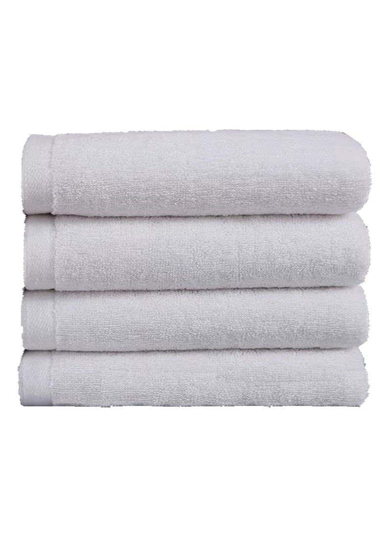 Pack Of 4 - Hand Towel - 100% Cotton 600 GSM Medium Size (45x75cm) Highly Absorbent And Super Durable, Color White