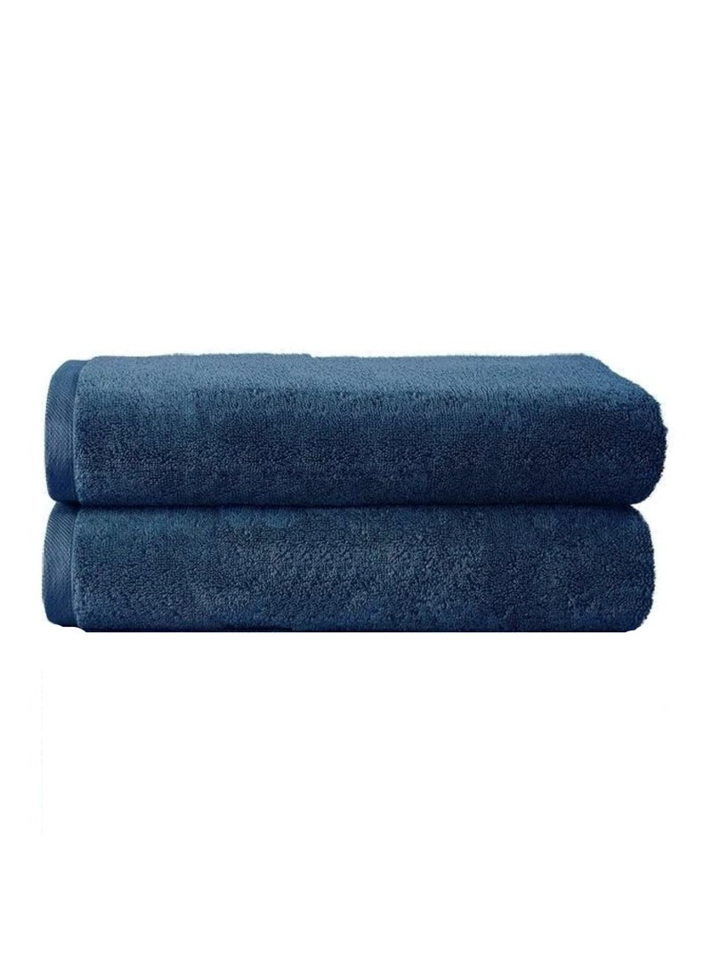 Pack Of 2 - Hand Towel - 100% Cotton 600 GSM Medium Size (45x75cm) Highly Absorbent And Super Durable, Color Dark Blue