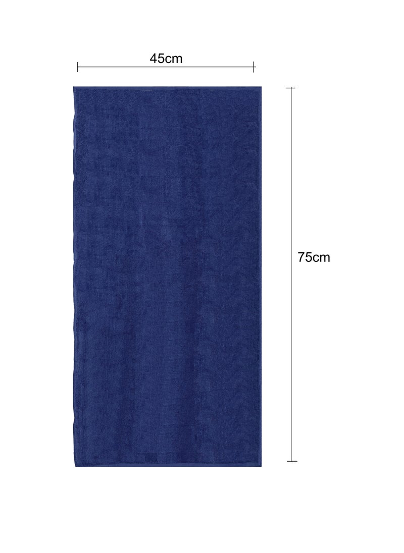 Pack Of 4 - Hand Towel - 100% Cotton 600 GSM Medium Size (45x75cm) Highly Absorbent And Super Durable, Color Dark Blue