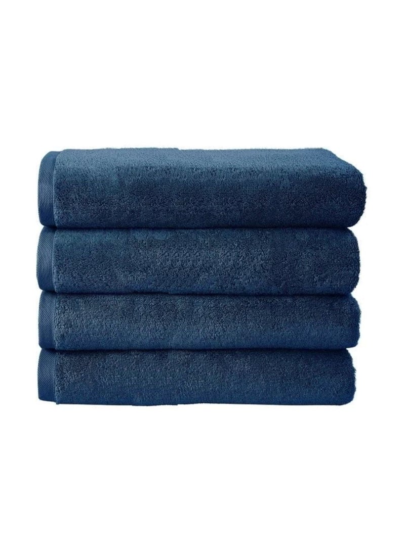 Pack Of 4 - Hand Towel - 100% Cotton 600 GSM Medium Size (45x75cm) Highly Absorbent And Super Durable, Color Dark Blue