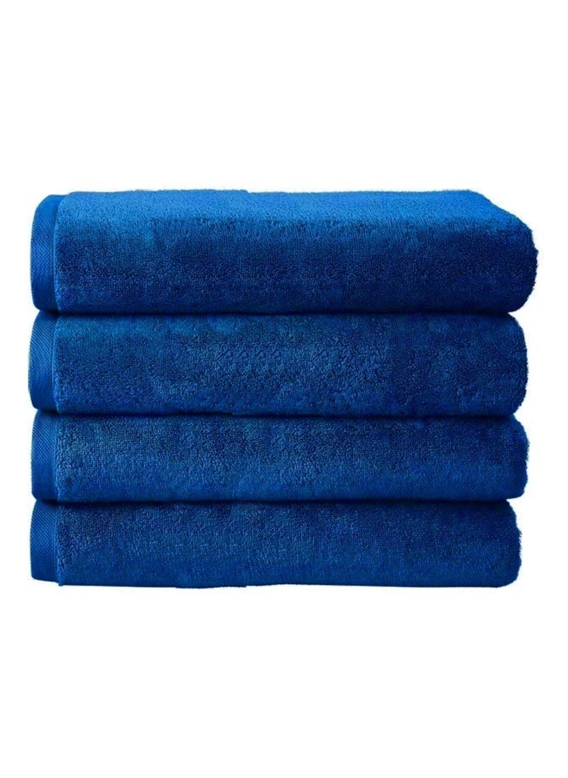 Pack Of 4 - Hand Towel - 100% Cotton 600 GSM Medium Size (45x75cm) Highly Absorbent And Super Durable, Color Blue