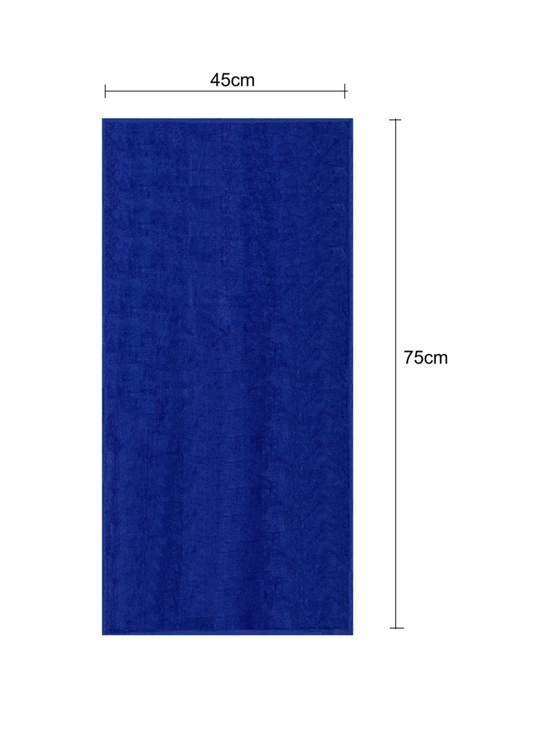 Pack Of 4 - Hand Towel - 100% Cotton 600 GSM Medium Size (45x75cm) Highly Absorbent And Super Durable, Color Blue