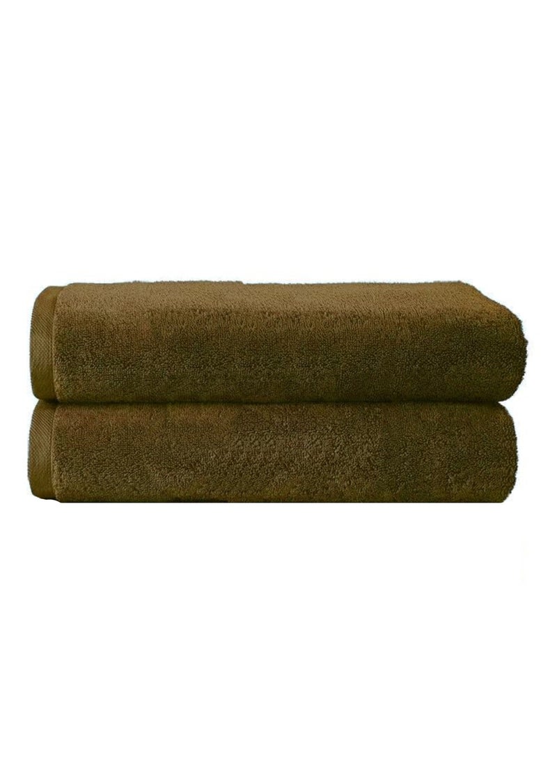 Pack Of 2 - Hand Towel - 100% Cotton 600 GSM Medium Size (45x75cm) Highly Absorbent And Super Durable, Color Brown