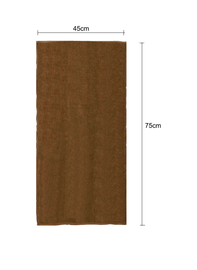 Pack Of 2 - Hand Towel - 100% Cotton 600 GSM Medium Size (45x75cm) Highly Absorbent And Super Durable, Color Brown