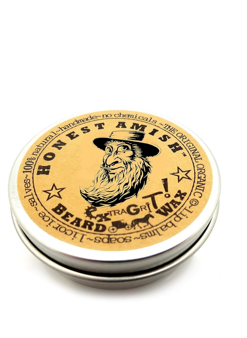 Honest Amish Extra Grit Beard Wax - Natural and Organic - Hair Paste and Hair Control Wax 2 ounce