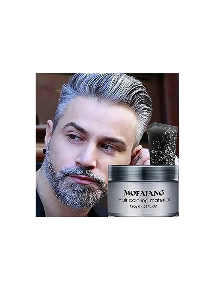 Temporary Silver Gray Hair Spray Color, Luxury Coloring Mud Grey Hair Dye Wax,Washable Treatment with All Day Hold. Non-Greasy Matte Hairstyle Ash for Party, Cosplay 1, Gray