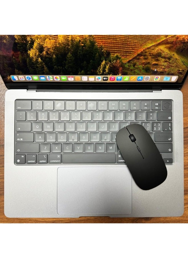 Rechargeable Bluetooth Mouse for MacBook pro/MacBook air/Laptop/iMac/ipad, Wireless Mouse for MacBook pro MacBook Air/iMac/Laptop/Notebook/pc(Bluetooth Mouse/Black)