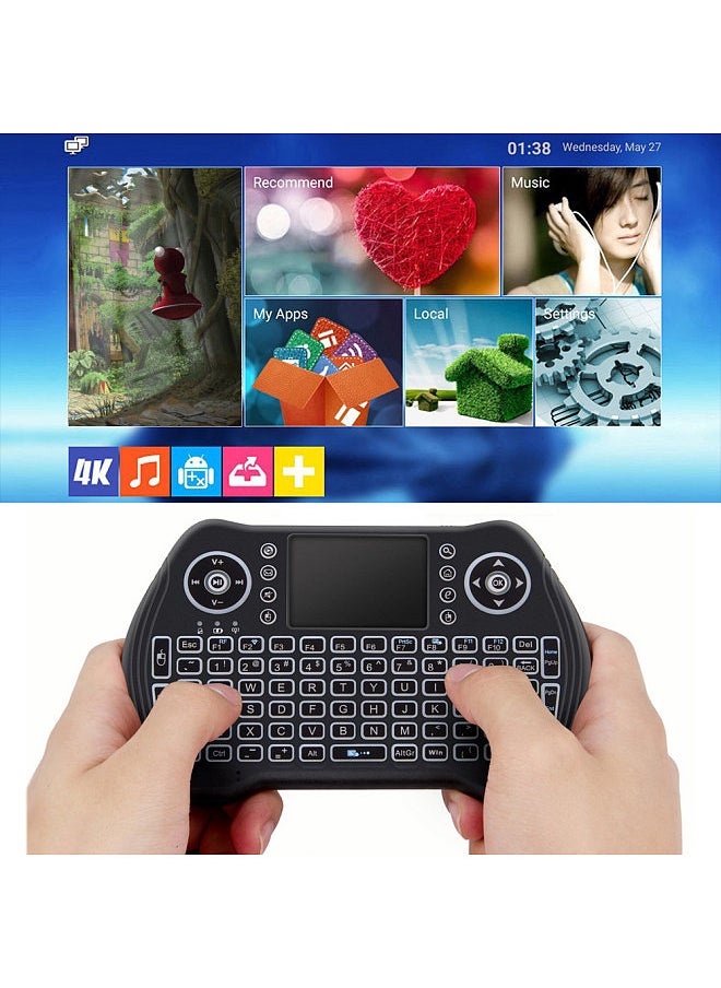 Backlit 2.4GHz Wireless Keyboard Touchpad Mouse Handheld Remote Control 3 Colors Backlight for Android TV BOX Smart TV PC Notebook