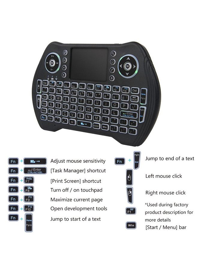 Backlit 2.4GHz Wireless Keyboard Touchpad Mouse Handheld Remote Control 3 Colors Backlight for Android TV BOX Smart TV PC Notebook