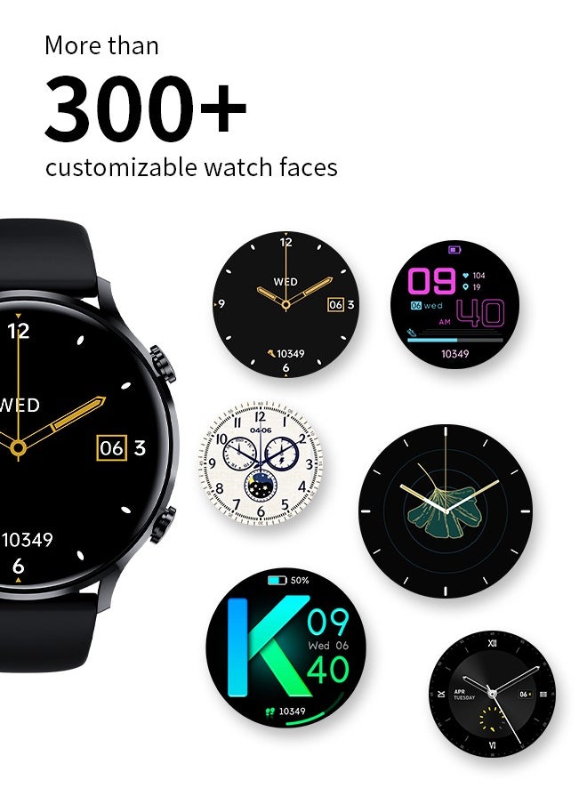 Korean Brand Smart Watch Y5，Business Smartwatch, Waterproof Fitness Watch, Bluetooth Calling, Compatible with Android and iOS,Smartwatch For Men, Zinc Alloy Vacuum Plating, Heart Rate Monitoring，Black