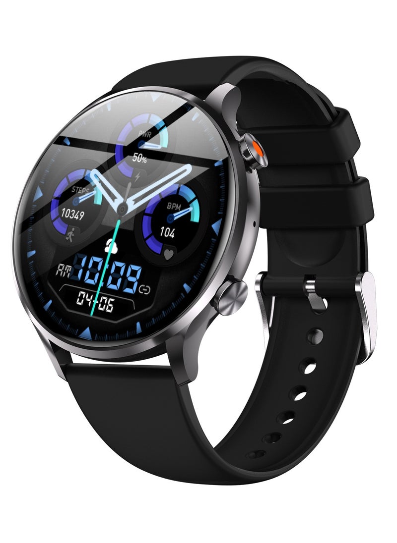 Korean Brand Smart Watch Y5，Business Smartwatch, Waterproof Fitness Watch, Bluetooth Calling, Compatible with Android and iOS,Smartwatch For Men, Zinc Alloy Vacuum Plating, Heart Rate Monitoring，Black