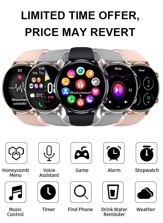 Korean Brand Smart Watch Y5，Business Smartwatch, Waterproof Fitness Watch, Bluetooth Calling, Compatible with Android and iOS,Smartwatch For Men, Zinc Alloy Vacuum Plating, Heart Rate Monitoring，Black