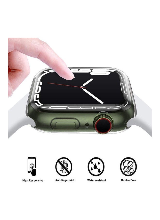 All Around Protective Shell Anti-Scratch Bumper Cover Case for Apple Watch 7 Series (45mm) Clear