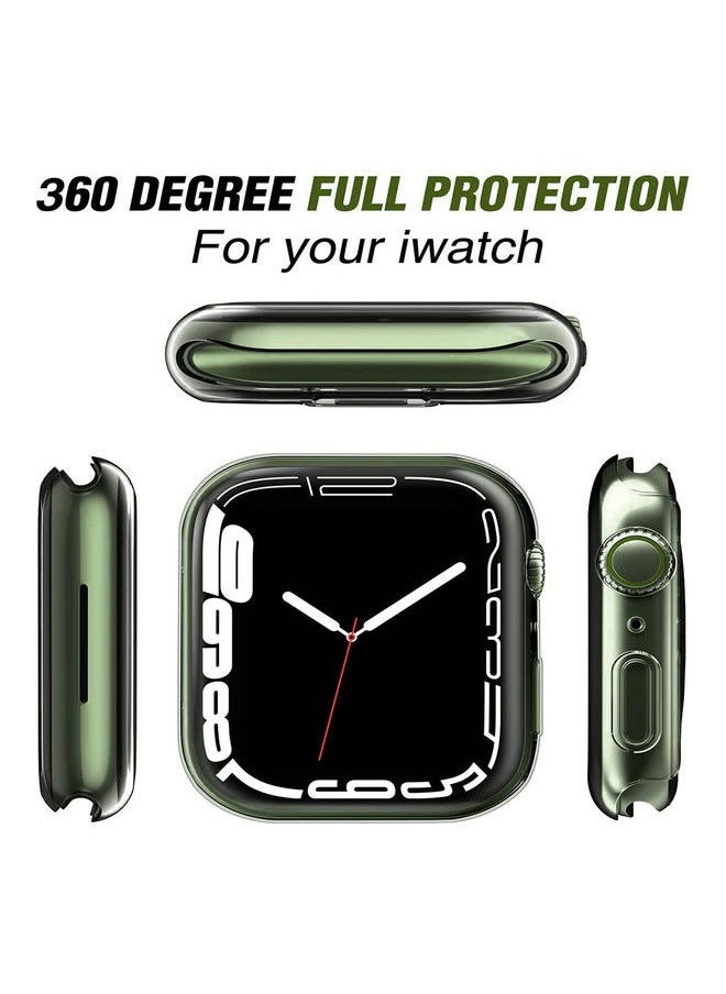 All Around Protective Shell Anti-Scratch Bumper Cover Case for Apple Watch 7 Series (45mm) Clear