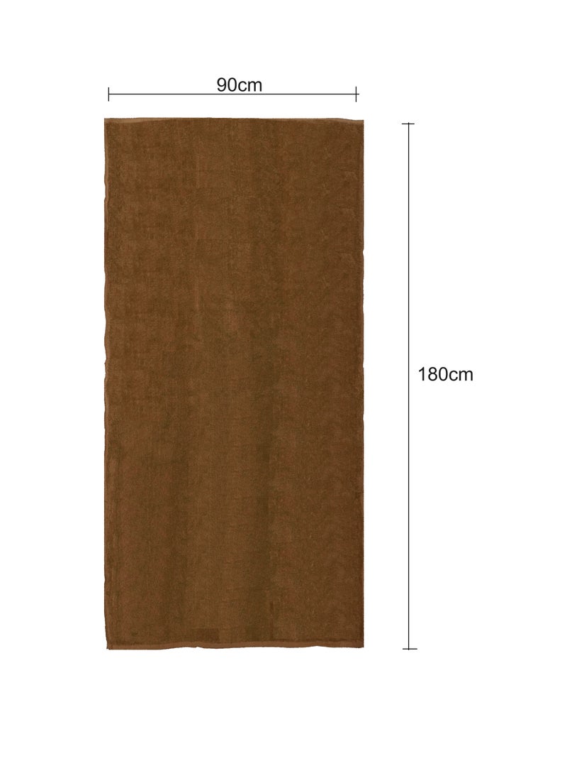 Pack Of 2 - Beach Towel - 100% Cotton 600 GSM Over Sized (90x180cm), Highly Absorbent Bath Sheet For Pool, Beach, Fitness, Sports, Yoga, Color-Brown