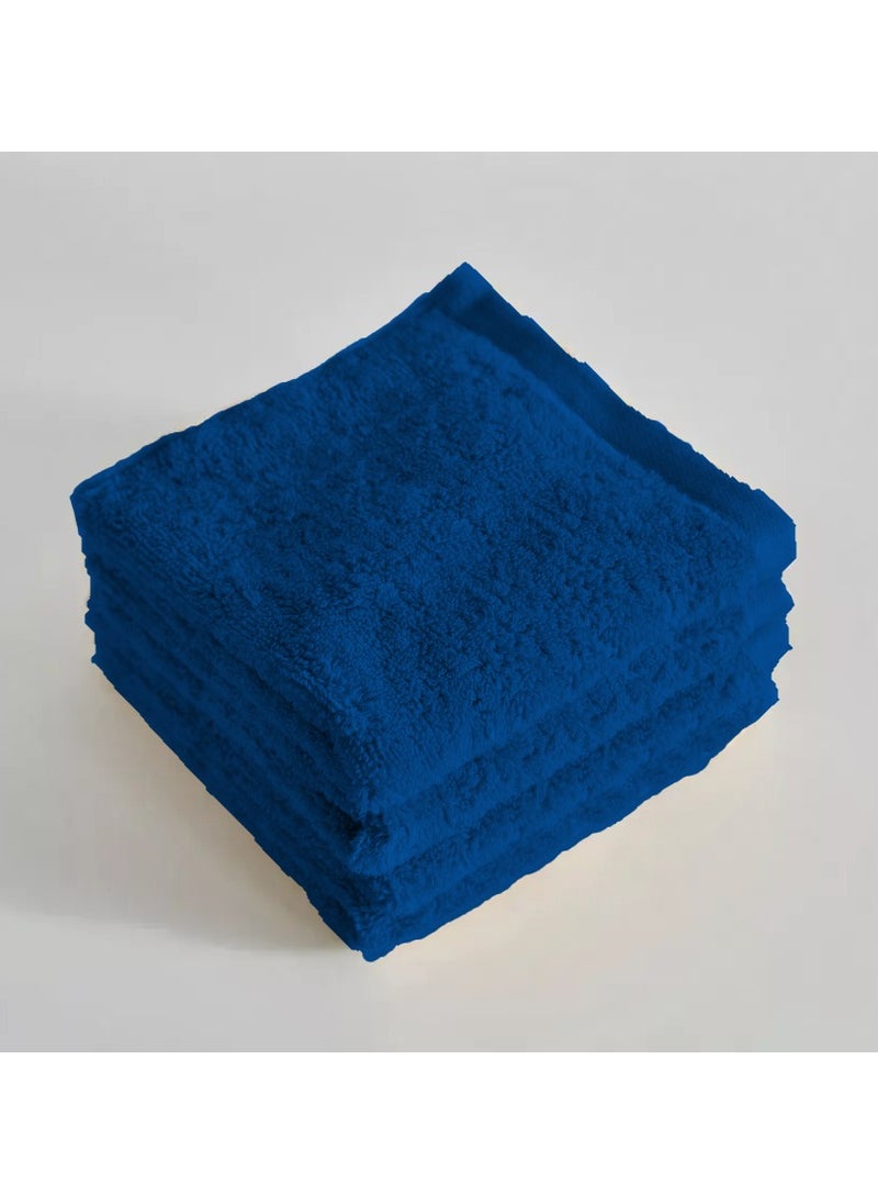 Pack Of 10 - Face Towel - 100% Cotton Small Size (30x30cm) Highly Absorbent And Super Durable, Color Blue