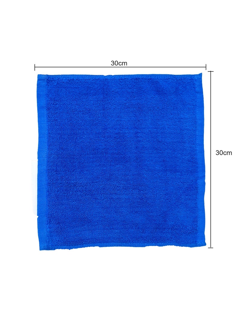 Pack Of 10 - Face Towel - 100% Cotton Small Size (30x30cm) Highly Absorbent And Super Durable, Color Blue