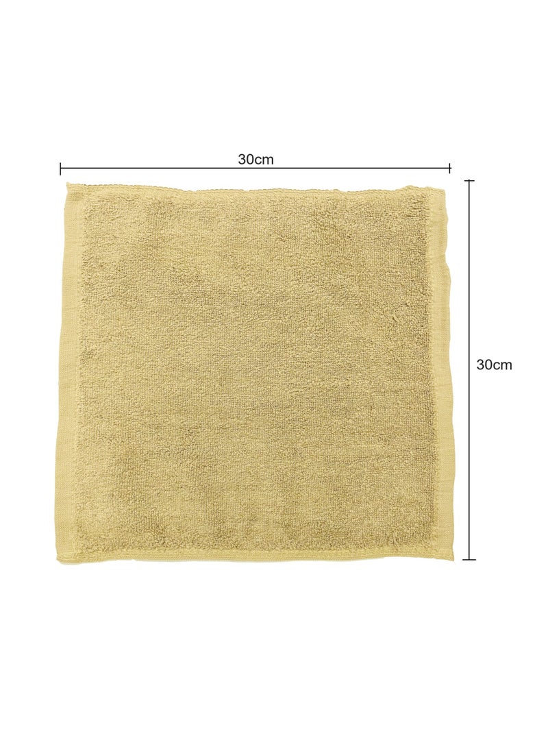 Pack Of 10 - Face Towel - 100% Cotton Small Size (30x30cm) Highly Absorbent And Super Durable, Color Beige