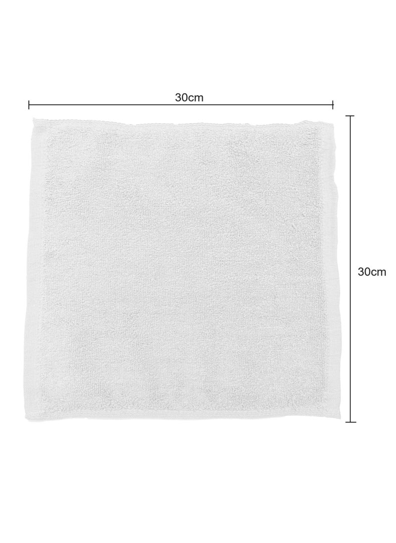 Pack Of 10 - Face Towel - 100% Cotton Small Size (30x30cm) Highly Absorbent And Super Durable, Color White