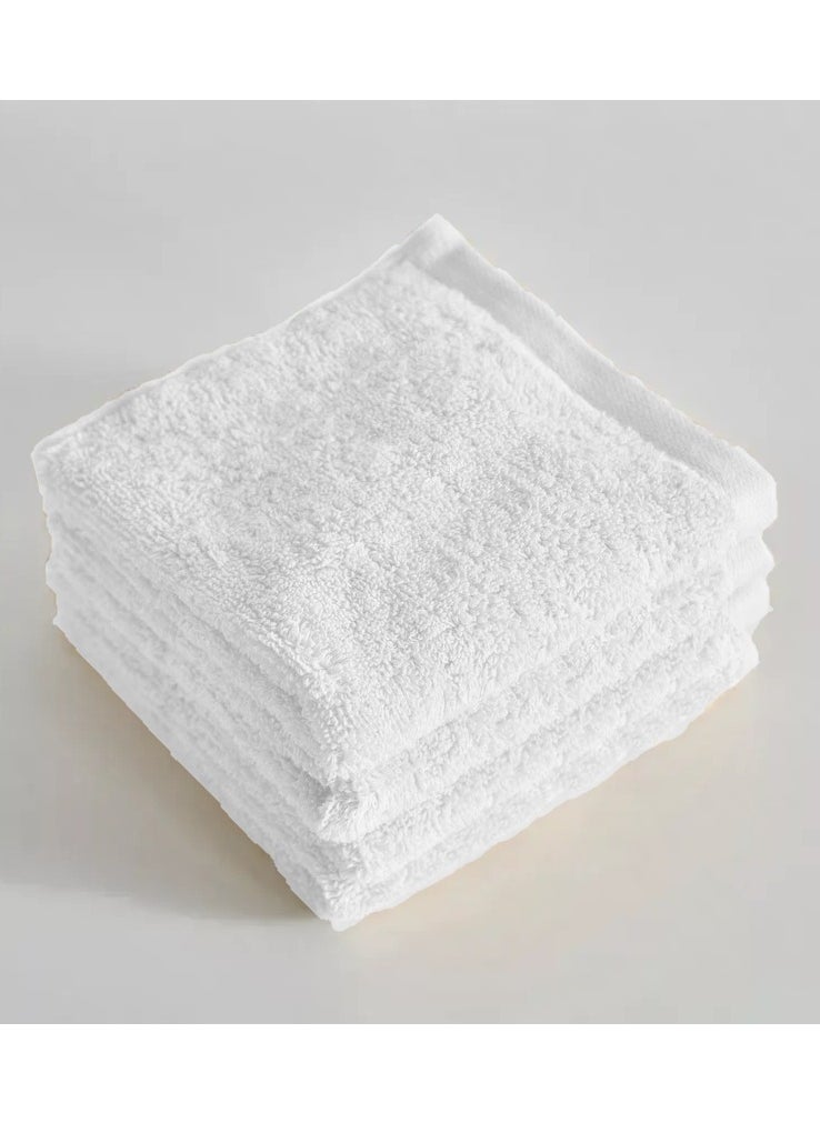 Pack Of 10 - Face Towel - 100% Cotton Small Size (30x30cm) Highly Absorbent And Super Durable, Color White