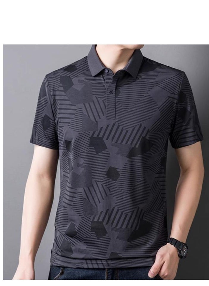 Men's Cool Breathable Quick Drying T-Shirt Short Sleeved Polo Shirt