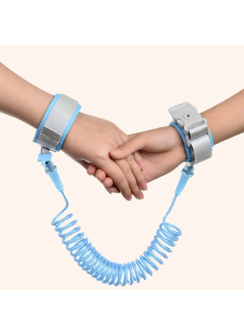 2 meters with lock key infant anti-lost traction rope with children anti-lost bracelet children Baby Safety Belt2 m spring cord with lock Blue 2 m spring cord with lock Blue