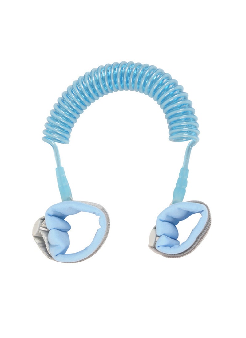 2 meters with lock key infant anti-lost traction rope with children anti-lost bracelet children Baby Safety Belt1.5 m spring rope Blue 1.5 m spring rope Blue