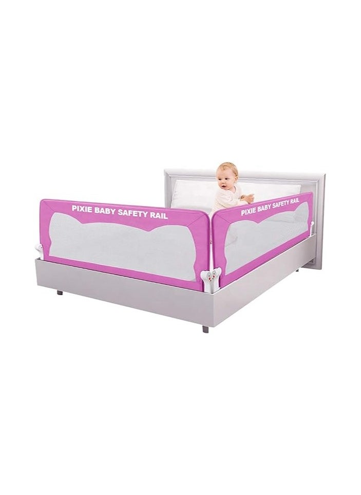 Pixie Baby Safety Bed Rail , L150Xw35Xh42 cm , Pink