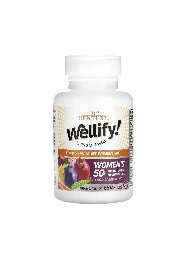 Wellify Womens 50+ Multivitamin Multimineral 65 Tablets