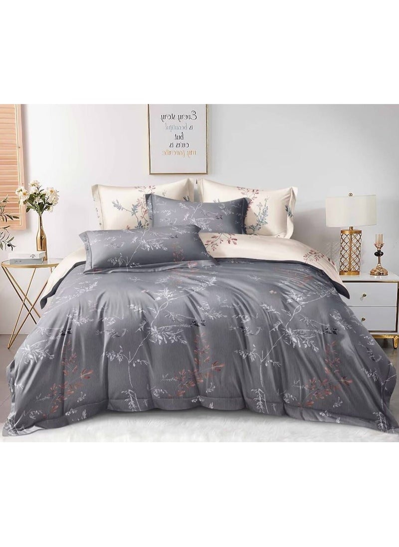 Bedding Set Super King Size - 6-Piece Bed Sheet Set with Duvet Cover, Fitted Bedsheet with Deep Pockets, and 4 Pillowcases - Premium Quality Microfiber Sheets for Everyday Comfort and Elegance