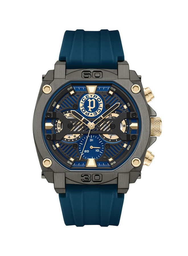 Men's Norwood Navy & Black Sunray Dial Navy Blue Silicone Strap Gents Chronograph Watch With Stainless Steel Case