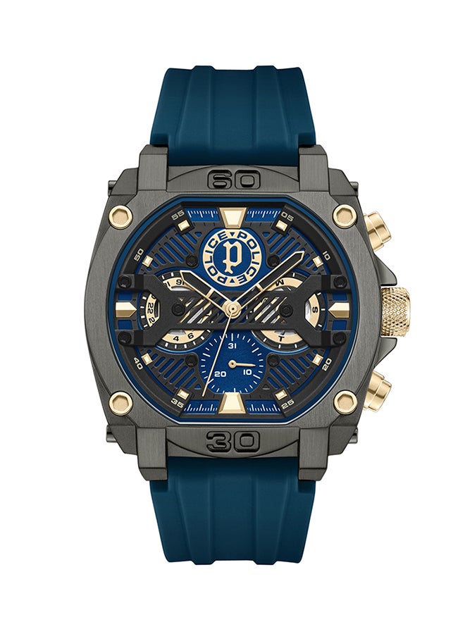 Men's Norwood Navy & Black Sunray Dial Navy Blue Silicone Strap Gents Chronograph Watch With Stainless Steel Case