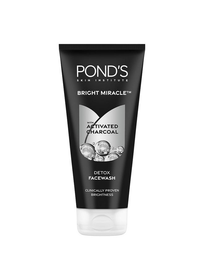 Ponds Bright Miracle Detox Facewash With 10X Power Of Charcoal, 200Gm (Pack Of 2)