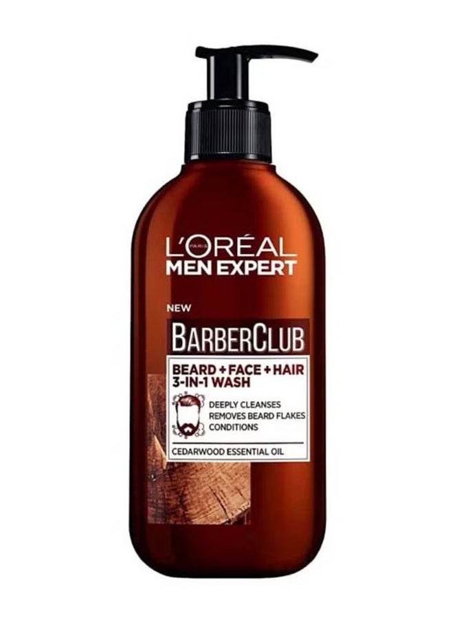 L'Oreal Men Expert Barber Club 3-in-1 Beard, Hair & Face Wash Clear 200ml