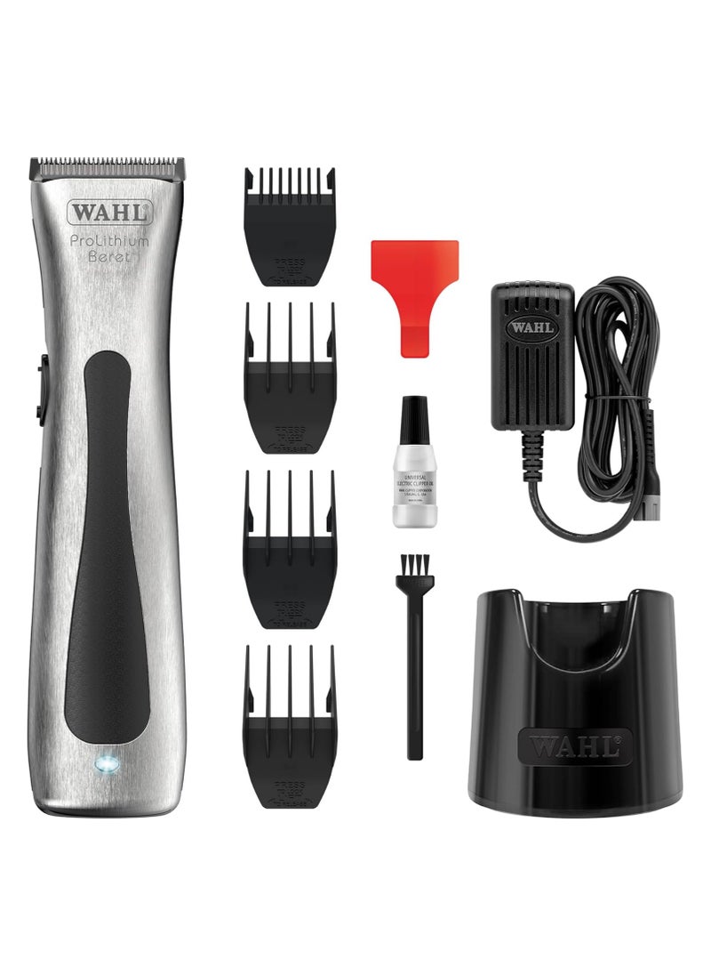 Wahl Beret Main/Cordless Hair Clipper with Precision Blade Set for Liners and Edging, Silver/Black