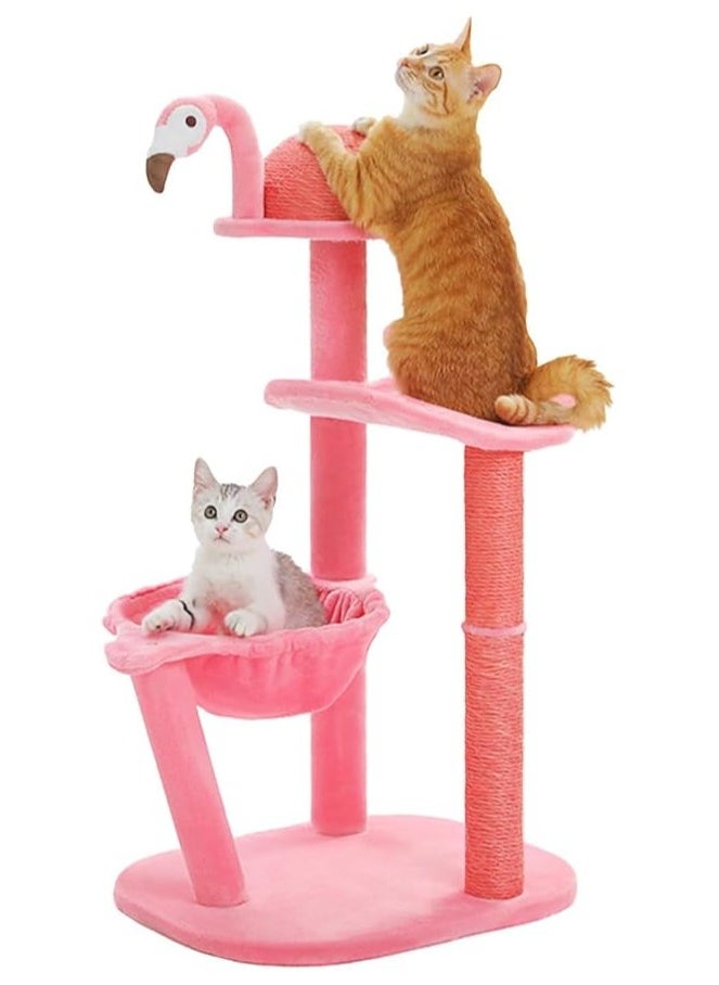 Flamingo Cat Tree with Sisal Scratching Posts,87cm/34.2