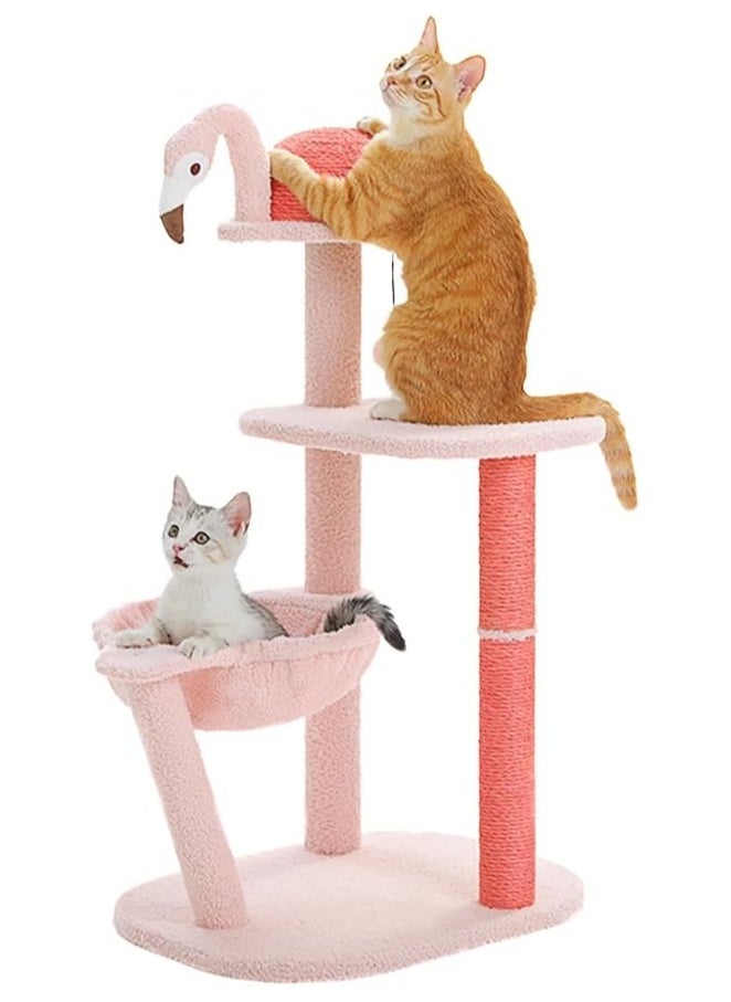 Flamingo Cat Tree with Sisal Scratching Posts,87cm/34.2